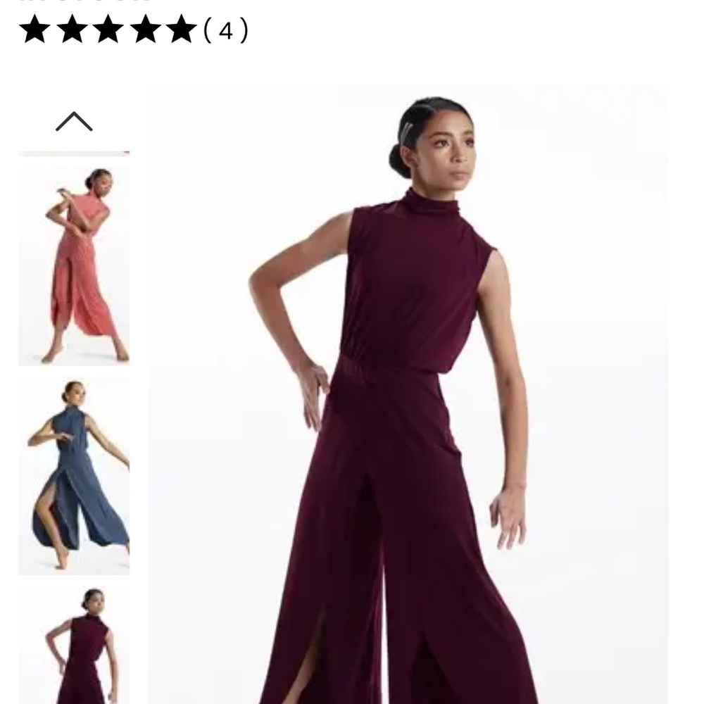 Weissman Deep Burgundy Sleeveless Jumpsuit